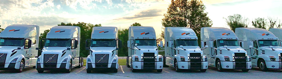 Several trucks that are available at Day & Ross to provide exceptional dedicated services