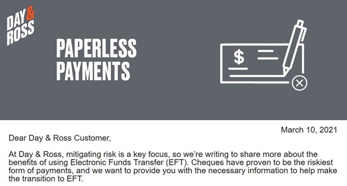 paperless payment communication